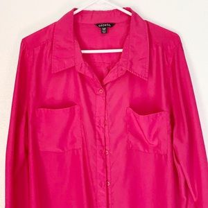 George Hot Pink Button Up Blouse